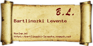 Bartlinszki Levente névjegykártya